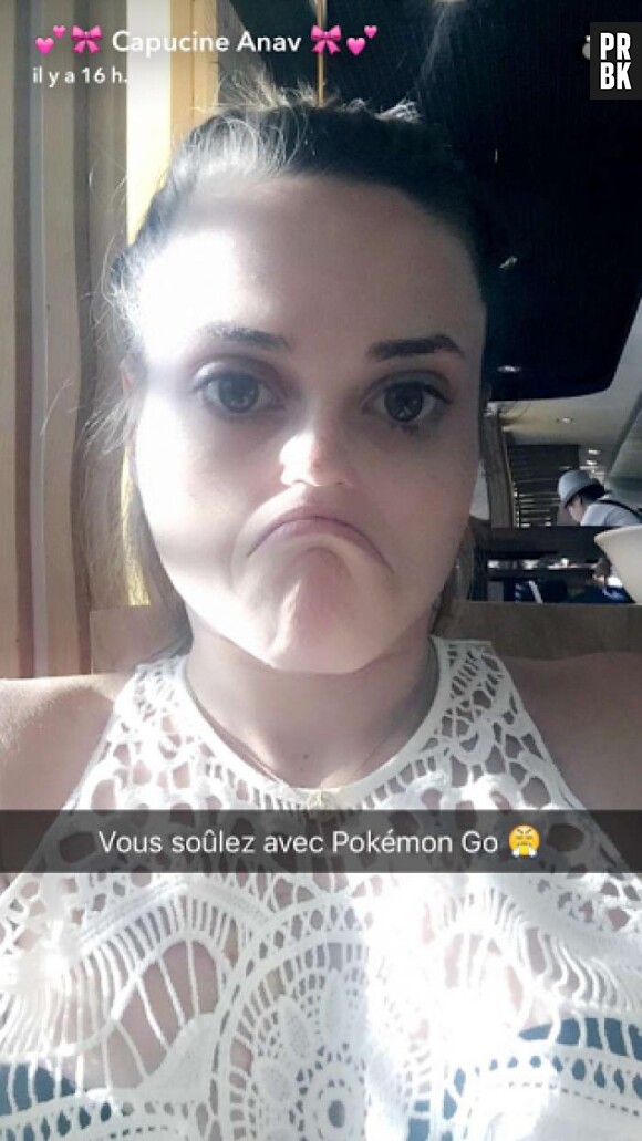 Capucine Anav en a marre de Pokemon GO, et elle le fait savoir sur Snapchat ! 