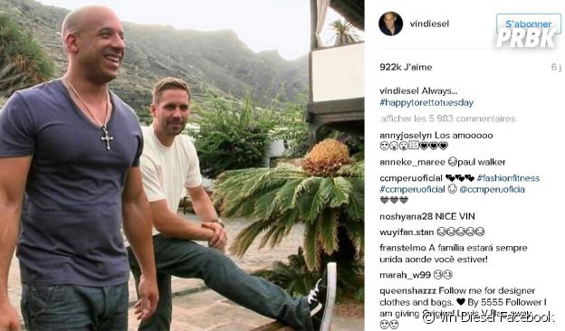 Les hommages à Paul Walker postés par Vin Diesel le jour de son anniversaire.