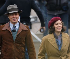 Marion Cotillard et Brad Pitt sur le tournage du film Alliés, qui sortira le 23 novembre prochain au cinéma.