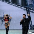 Adriana Lima et The Weeknd au défilé Victoria's Secret au Grand Palais à Paris.