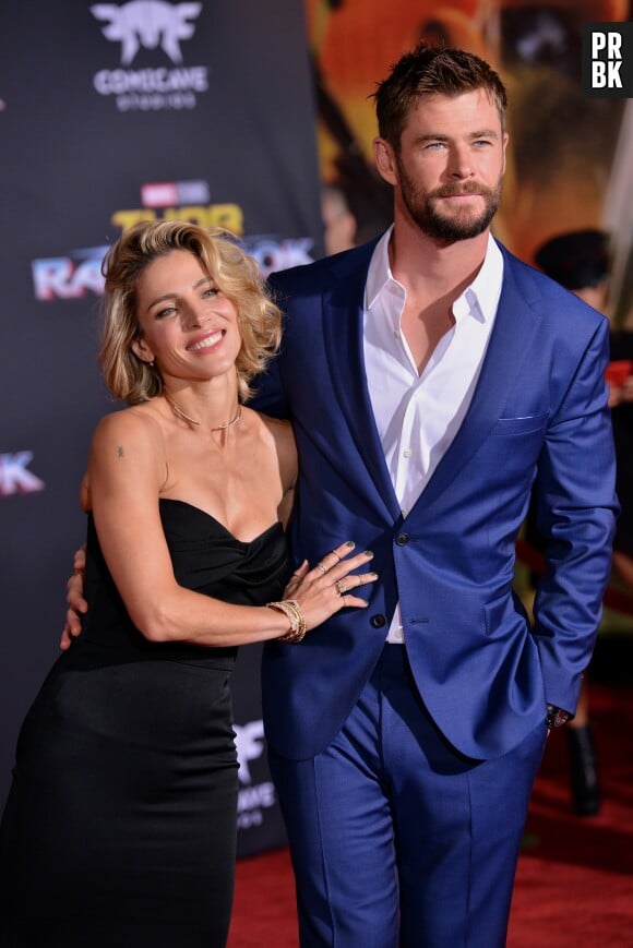 Chris Hemsworth et sa femme Elsa Pataky à l'avant-première de Thor Ragnarok à Los Angeles le 10 octobre 2017