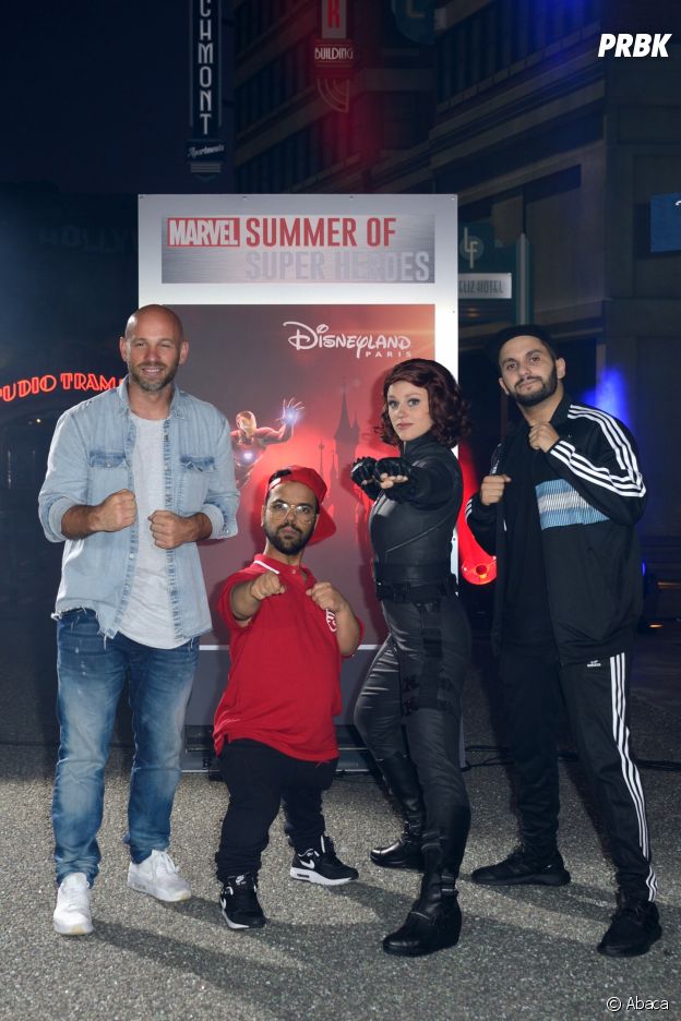 Franck Gastambide, Malik Bentalha et Anouar Toubali présents au lancement de Marvel Summer of Super Heroes à Disneyland Paris ce samedi 9 juin 2018