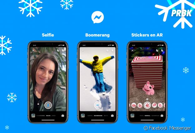 Facebook Messenger lance des stickers festifs pour Noël et le jour de l'an, ainsi que des nouveaux effets caméra.