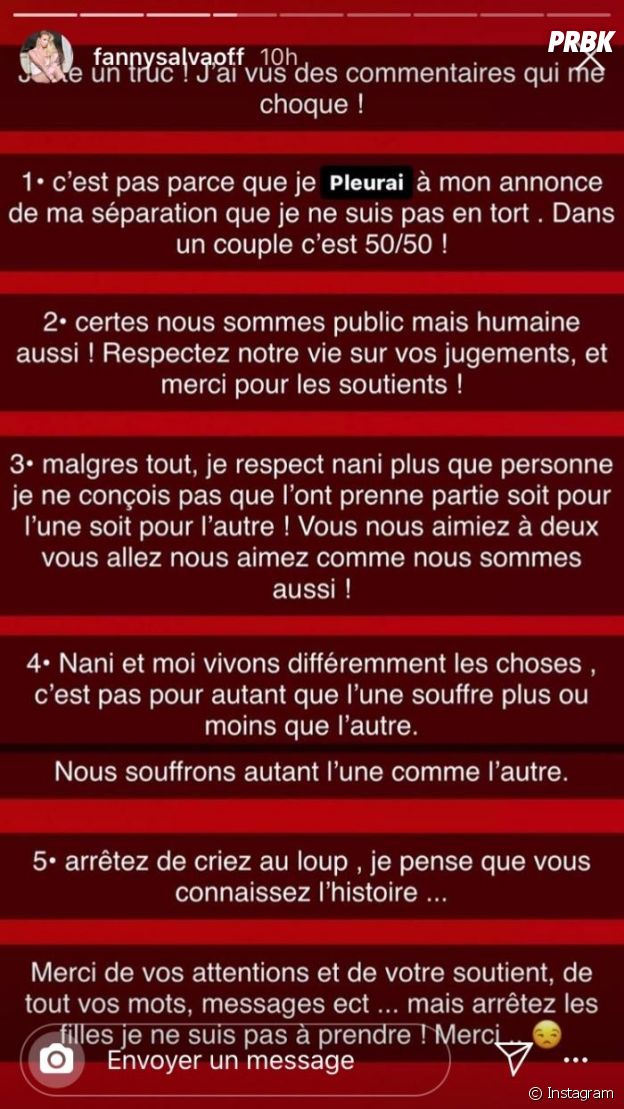 Fanny (La bataille des couples 2) défend son ex Nani