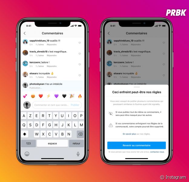 Instagram lutte contre les commentaires négatifs avec 2 nouveautés Purebreak