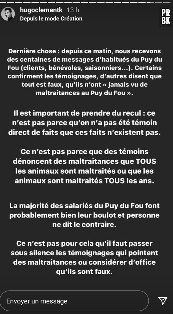 Puy du Fou : 4 anciens employés accusent le parc d'attractions de violences animales dans un reportage signé Hugo Clément, le président du parc réagit