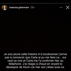 Maëva Ghennam revient sur ses excuses faites à Carla Moreau et change de version