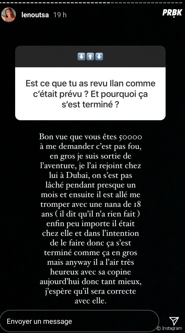 Les Marseillais à Dubaï : Léna trompée par Illan après le tournage ? Elle balance sur la raison de leur rupture et la tromperie dans une story Instagram