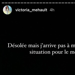 Victoria Mehault réagit à sa rupture avec Bastos en story Instagram.