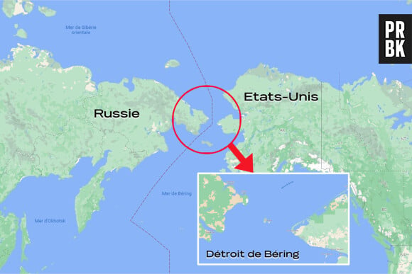 Le détroit de Béring, situé entre la Russie et l'Alaska