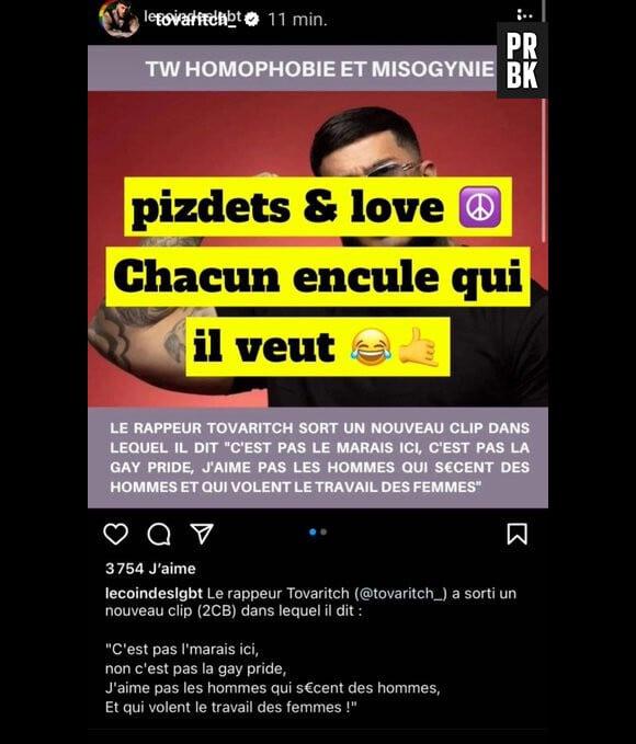 Le rappeur franco-russe Tovaritch crée polémique avec des paroles homophobes et sexistes, il réagit.