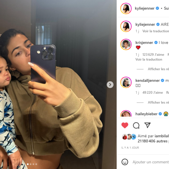 Le post Instagram de Kylie qui présente son fils