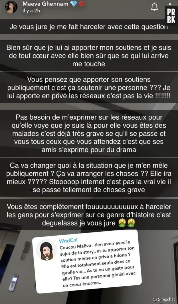 Maeva Ghennam pousse un coup de gueule suite à l'affaire Hilona vs Julien Bert.
