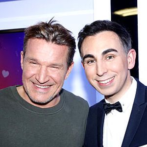 Exclusif - Benjamin Castaldi et Jordan de Luxe lors de l'enregistrement de l'émission "Chez Jordan" à Paris. Le 20 février 2023 © Cédric Perrin / Bestimage  Exclusive - No Web No Blog pour Belgique et Suisse 