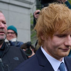 Ed Sheeran à la sortie du tribunal à New York, le 26 avril 2023. Ed Sheeran est accusé de plagiat par la famille de Marvin Gaye. © Edna Leshowitz/Zuma Press/Bestimage