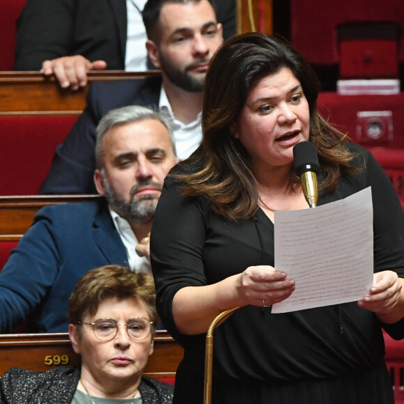 Raquel Garrido - Séance de questions au gouvernement à l'Assemblée Nationale à Paris le 11 avril 2023. © Lionel Urman / Panoramic / Bestimage