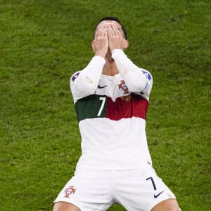 Les larmes de Cristiano Ronaldo après la défaite de l'équipe du Portugal face au Maroc (1-0) en quarts de finale de la Coupe du Monde 2022 au Qatar, le 10 décembre 2022. (Credit Image: © Marcio Machado/Sport Press Photo via ZUMA Press)