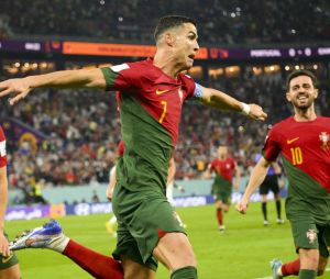 joie des joueurs du Portugal apres le but de Cristiano Ronaldo sur penalty face au Ghana, le 24 novembre 2022. Le Portugal a gagné 3-2. © Jean-Baptiste Autissier/Panoramic/Bestimage