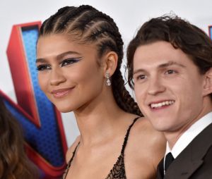 Zendaya and Tom Holland à la première du film "Spider-Man: No Way Home" à Los Angeles, le 13 décembre 2021.  Celebrities at the premiere of "Spider-Man: No Way Home" in Los Angeles. December 13th, 2021. 