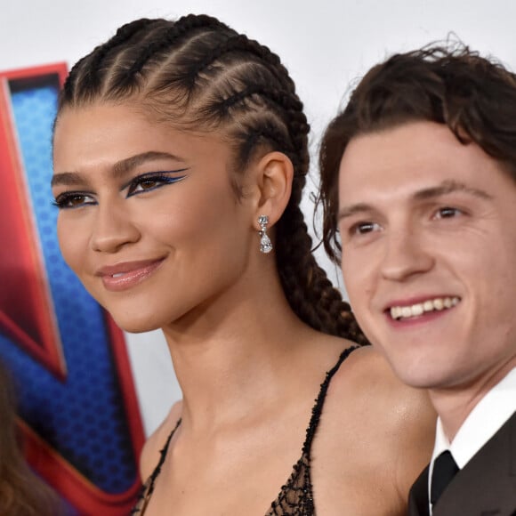 Zendaya and Tom Holland à la première du film "Spider-Man: No Way Home" à Los Angeles, le 13 décembre 2021.  Celebrities at the premiere of "Spider-Man: No Way Home" in Los Angeles. December 13th, 2021. 