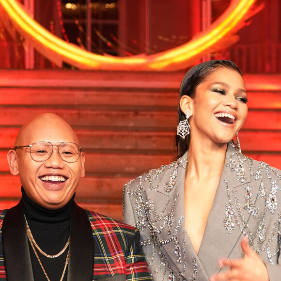 Jacob Batalon Zendaya et Tom Holland à la première du film "Spider-Man: No Way Home" à Londres, le 5 décembre 2021.  "Spider-Man: No Way Home" premiere in London, December 5th, 2021. 