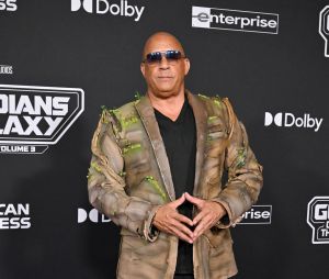 Vin Diesel à la première du film "Les Gardiens de la Galaxie 3" à Los Angeles, le 27 avril 2023.