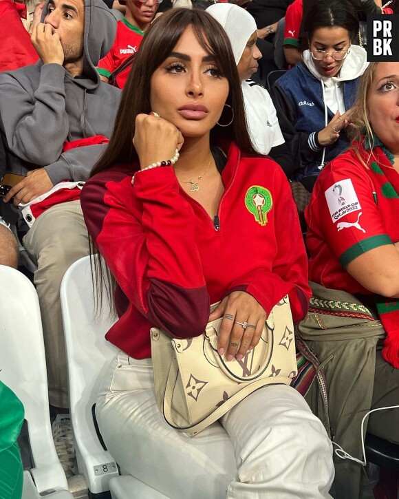 Marine El Himer dans les tribunes pour soutenir le Maroc lors de la Coupe du Monde 2022.