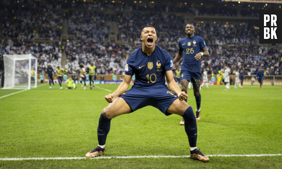 Kylian Mbappé - Match "France - Argentine (3-3 - tab 2-4)" en finale de la Coupe du Monde 2022 au Qatar, le 18 décembre 2022.