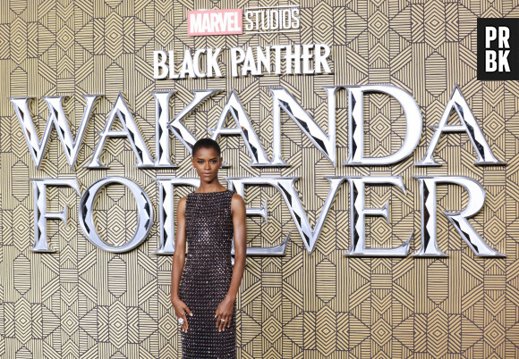 Letitia Wright lors du photocall de la première du film Wakanda Forever à Londres le 3 novembre 2022.