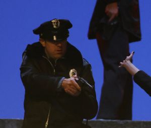 Lady Gaga et Joaquin Phoenix tournent des scènes du film "Joker: Folie à deux" sur les marches rendues célèbres dans le premier opus à New York, le 2 avril 2023. C'est sur cet escalier, à l'angle des avenue Shakespeare et Anderson que Joaquin Phoenix y avait effectué son célèbre pas de danse au coeur du Bronx, dans "Joker". 