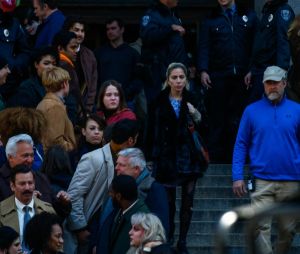 Lady Gaga sur le tournage du film "Joker: Folie à deux" à New York, le 26 mars 2023. 