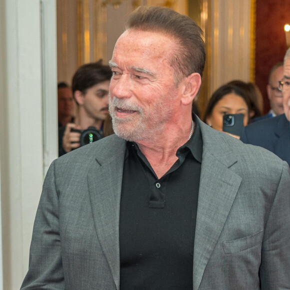 Arnold SCHWARZENEGGER - Conférence sur le climat "Austrian World Summit 2023" au palais Hofburg à Vienne, le 16 mai 2023.