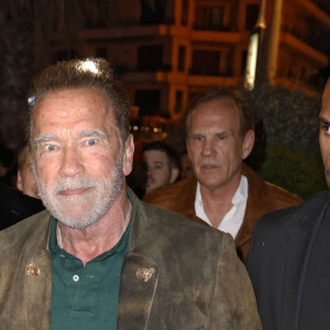 Arnold Schwarzenegger arrive à l'hôtel "Martinez" de Cannes, le 17 mai 2023.