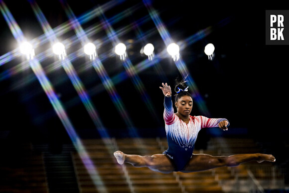 Simone Biles (USA) lors de la finale poutre femmes aux Jeux Olympiques de Tokyo 2020 au centre Ariake Gymnastics à Tokyo, Japon, le 3 août 2021. © Jean-Baptiste Autissier/Panoramic/Bestimage 