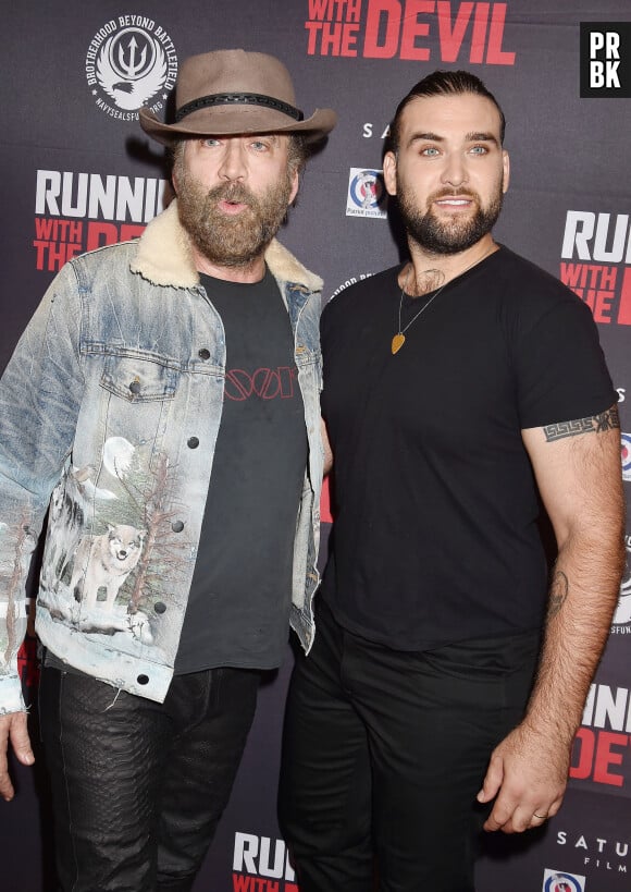 Nicolas Cage et son fils Weston Cage - Avant-première du film "Running with the Devil" à Beverly Hills, Los Angeles, le 16 septembre 2019.