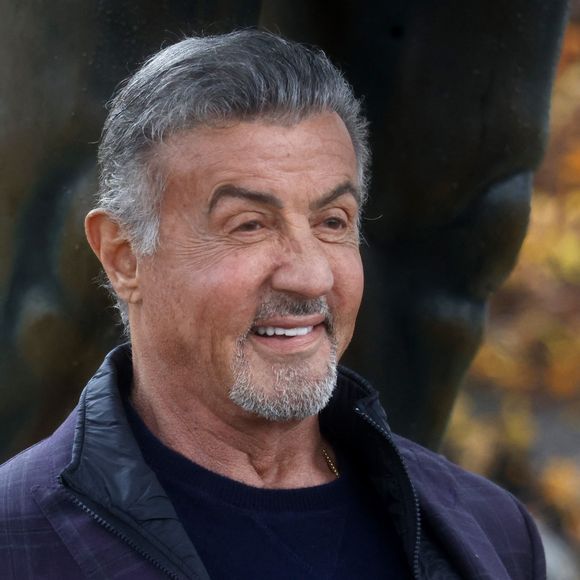 Sylvester Stallone en visite à Philadelphie.