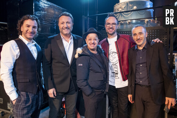 Exclusif - Michael Youn, Arthur Essebag, Booder, Jarry, Elie Semoun - Backstage - Enregistrement des 10 ans de l'émission "Vendredi tout est permis (VTEP)", présentée par Arthur Essebag et diffusée le 29 janvier sur TF1 © Jacovides-Moreau / Bestimage