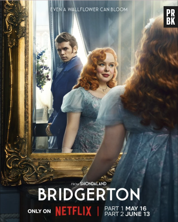Affiche de la saison 3 de la série "La Chronique des Bridgerton" sur Netflix.