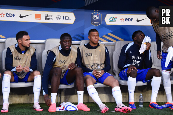 Kylian Mbappe ( 10 - France ) , Ibrahima Konate ( 24 - France ) and Randal Kolo Muani ( 12 - France ) durant le match France-Canada le 9 juin 2024 à Bordeaux, France. (Photo by federico pestellini / panoramic)