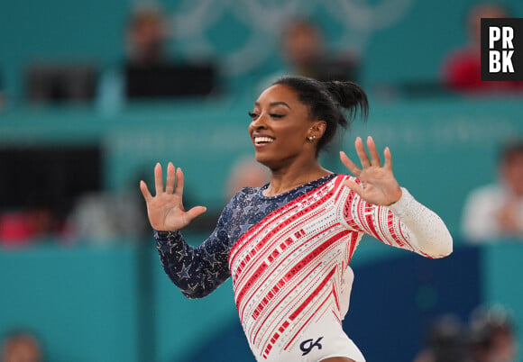 Simone Biles et ses coéquipières remportent la médaille d'or lors de la finale de gymnastique artistique féminine par équipe aux Jeux Olympiques de Paris2024 (JO), le 30 juillet 2024.