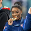 La sportive Simone Biles - Célébrités assistent aux épreuves de gymnastique lors des Jeux Olympiques de Paris 2024 (JO) au Palais omnisports Bercy Arena, à Paris, France, le 30 juillet 2024. © Jacovides-Perusseau/Bestimage