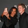 Brad Pitt et Karine Le Marchand à la première du film "Babylon" au cinéma Le Grand Rex à Paris, France, le 14 janvier 2023. © Coadic Guirec/Bestimage