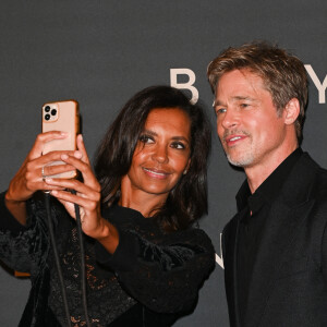 Brad Pitt et Karine Le Marchand à la première du film "Babylon" au cinéma Le Grand Rex à Paris. © Coadic Guirec/Bestimage