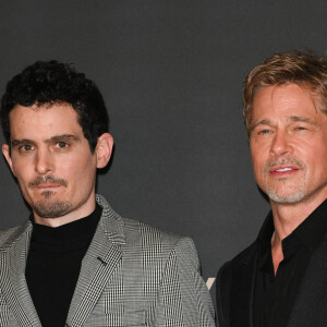 Damien Chazelle et Brad Pitt à la première du film "Babylon" au cinéma Le Grand Rex à Paris, France, le 14 janvier 2023. © Coadic Guirec/Bestimage