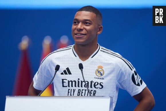 Kylian Mbappé lors de sa signature au Real Madrid. © LGM/Panoramic/Bestimage