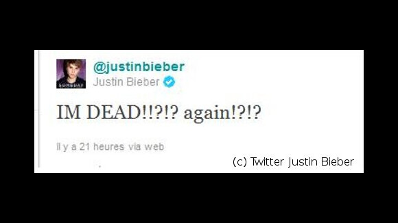 Justin Bieber mort ... de rire : sa réaction sur Twitter à la rumeur (PHOTO)