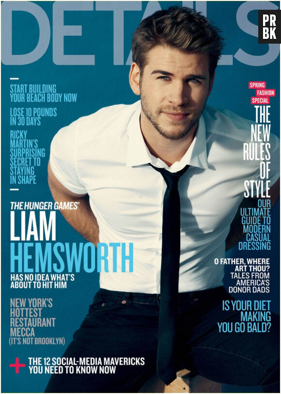 Liam Hemsworth, sexy en une de Details