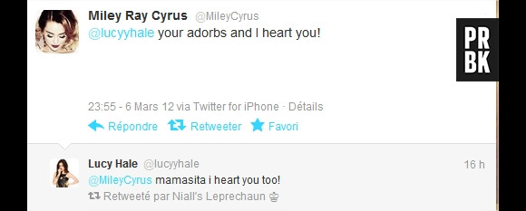 Miley Cyrus répond à Lucy Hale via Twitter