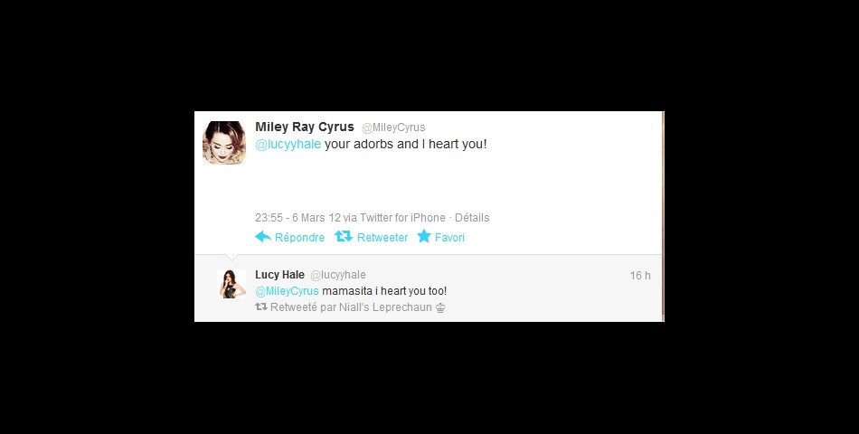 Miley Cyrus répond à Lucy Hale via Twitter