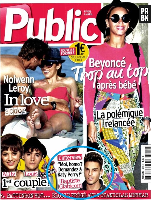La couv du magazine Public avec Baptiste Giabiconi qui parle de Katy Perry